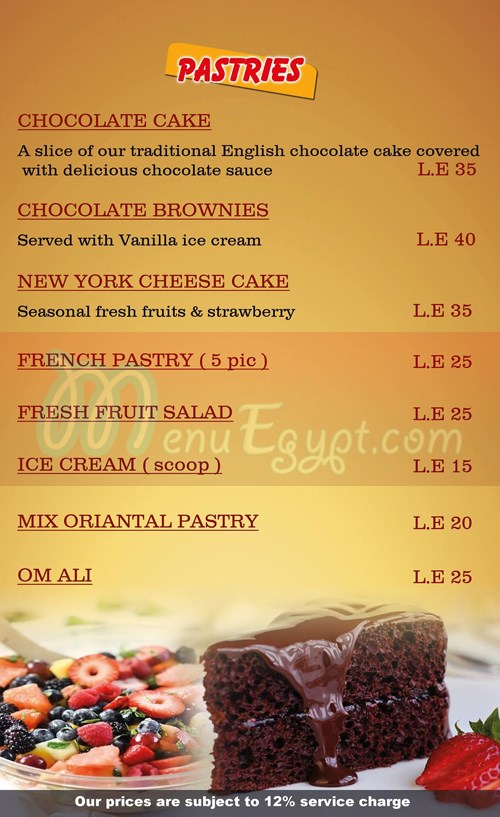 The Garden Cafe delivery menu